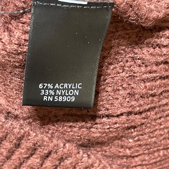 New Chelsea & Violet Pom Sweater Brick Red Size M Medium Mock Neck - Picture 5 of 6